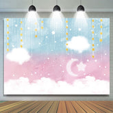 Rosa Stern Mond Wolken Party babydusche Hintergrund